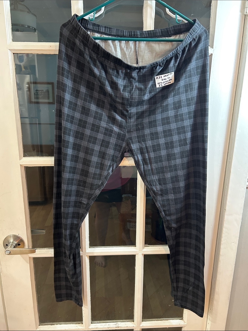 A24.    Women's Black & Gray Plaid Leggings - Comfortable Everyday Stretch
